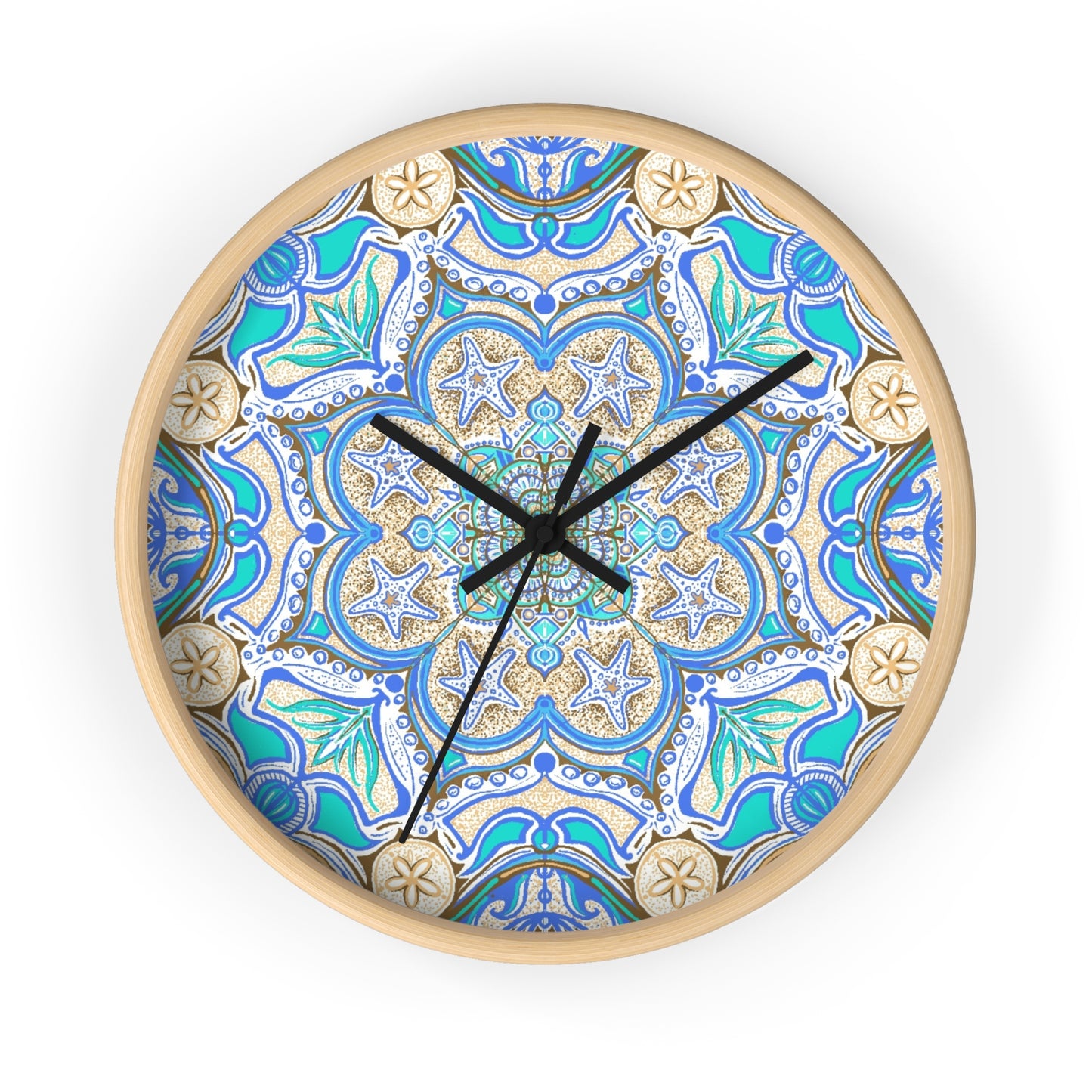 Ocean Tide Mandala Wall Clock | 10 Inch | Nautical Decorative Clock