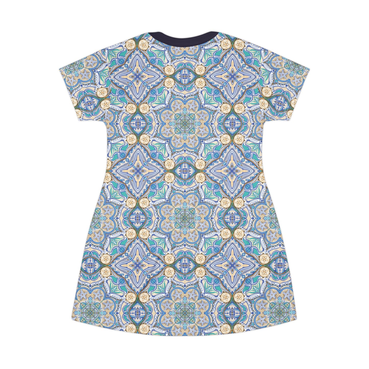 Ocean Tide Mandala T-Shirt Dress | Mandala All-Over Print
