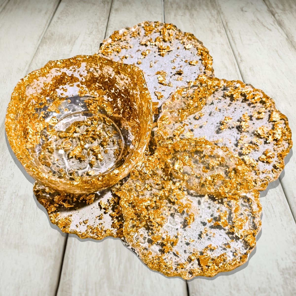 Golden Flecks Bowl | Resin Home Decor