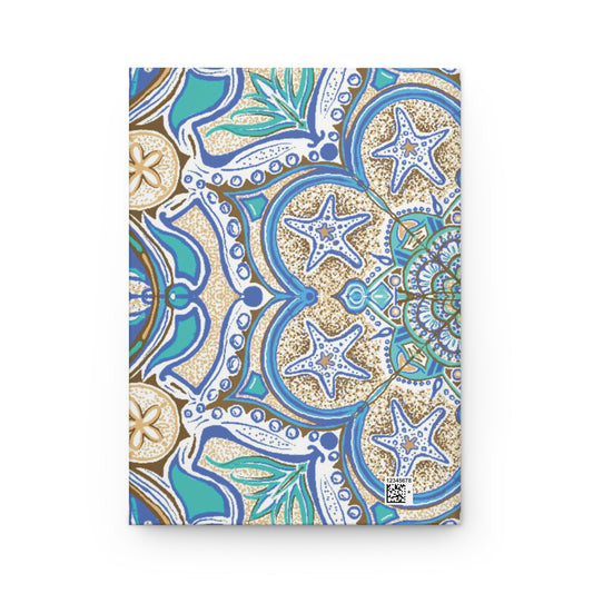 Ocean Tide Mandala Hardcover Journal | Beachy Nautical Notebook