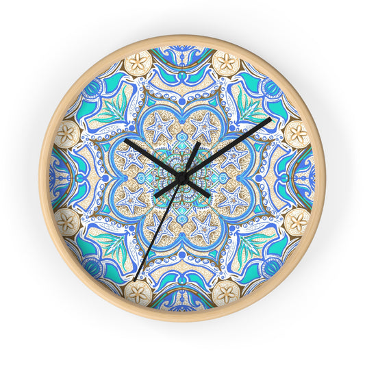 Ocean Tide Mandala Wall Clock | 10 Inch | Nautical Decorative Clock