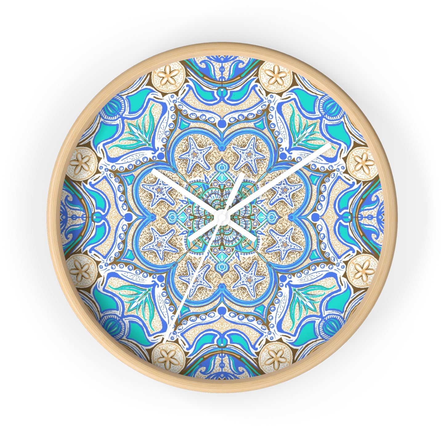 Ocean Tide Mandala Wall Clock | 10 Inch | Nautical Decorative Clock
