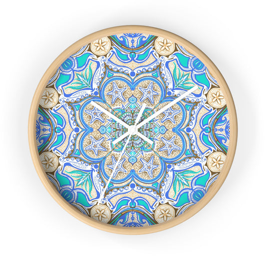 Ocean Tide Mandala Wall Clock | 10 Inch | Nautical Decorative Clock