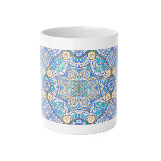 Ocean Tide Mandala Mug | Ceramic | 11 oz | Tea & Coffee Cup
