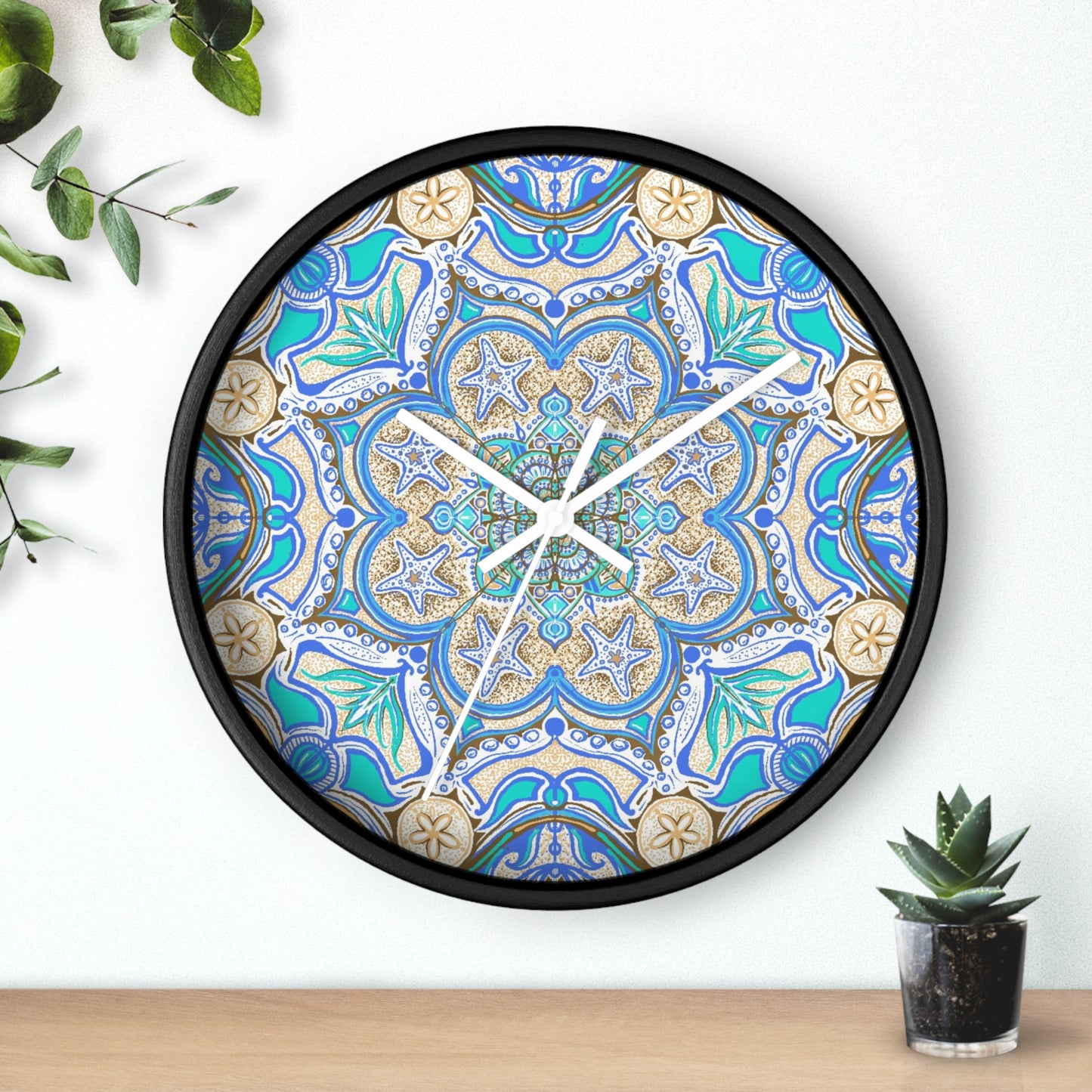 Ocean Tide Mandala Wall Clock | 10 Inch | Nautical Decorative Clock