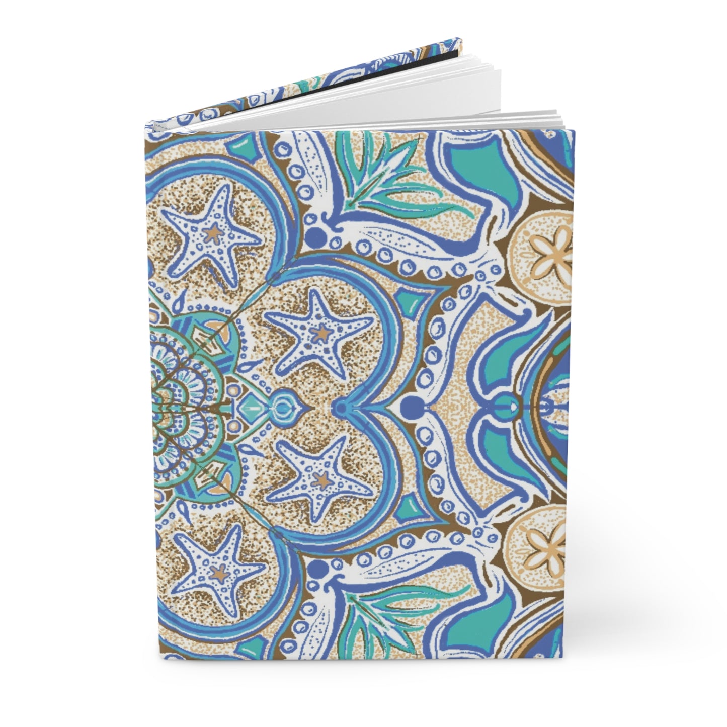 Ocean Tide Mandala Hardcover Journal | Beachy Nautical Notebook