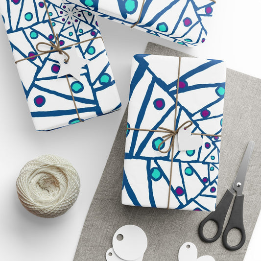 Mystic Mosaic Mandala Gift Wrapping Paper - 30x36 - Hand Drawn Print
