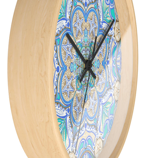 Ocean Tide Mandala Wall Clock | 10 Inch | Nautical Decorative Clock