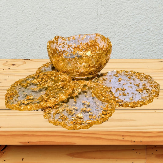 Golden Flecks Bowl | Resin Home Decor
