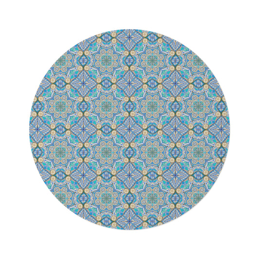 Ocean Tide Mandala Round Floor Rug | 60 x 60