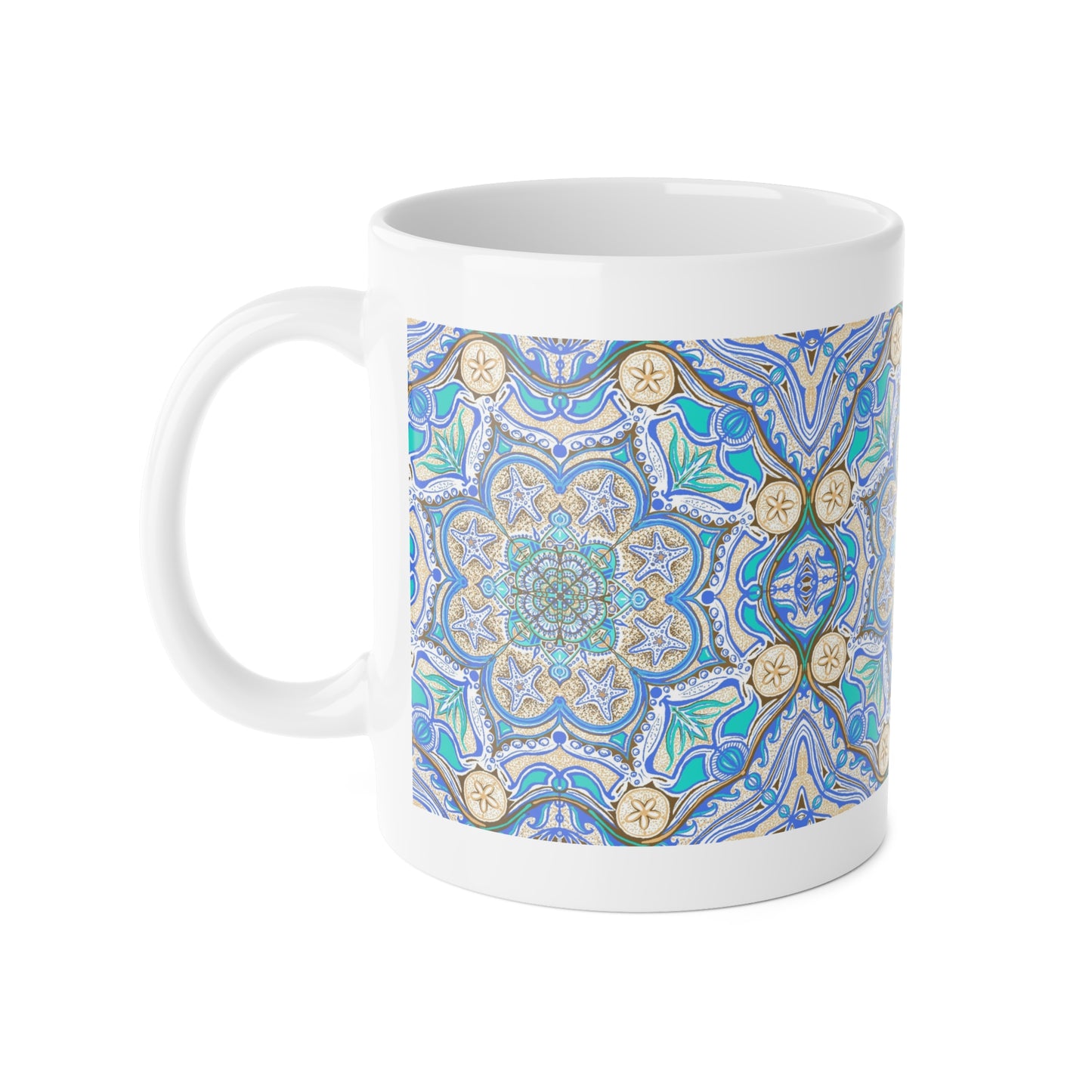 Ocean Tide Mandala Mug | Ceramic | 11 oz | Tea & Coffee Cup