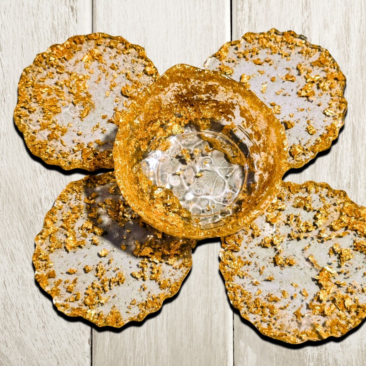 Golden Flecks Bowl | Resin Home Decor