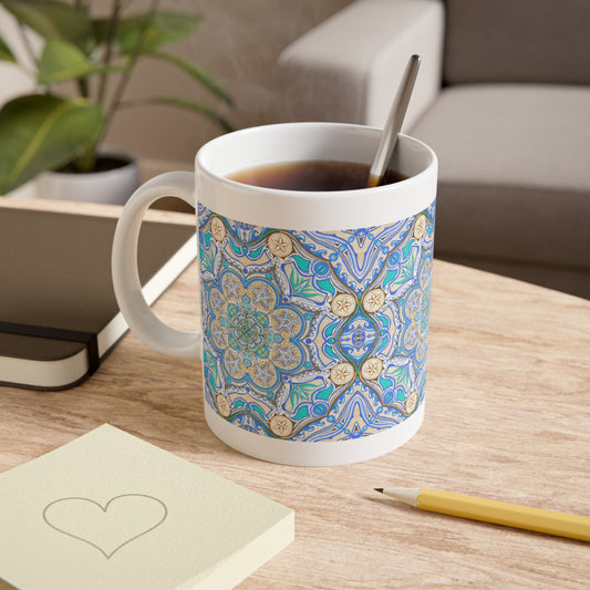 Ocean Tide Mandala Mug | Ceramic | 11 oz | Tea & Coffee Cup